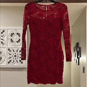 Elegant Red Lace Dress